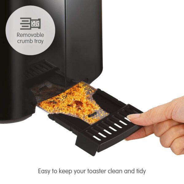 Morphy Richards Equip Black 2 Slice Toaster - Defrost And Reheat Settings - 2 Slot - Stainless Steel - 222064