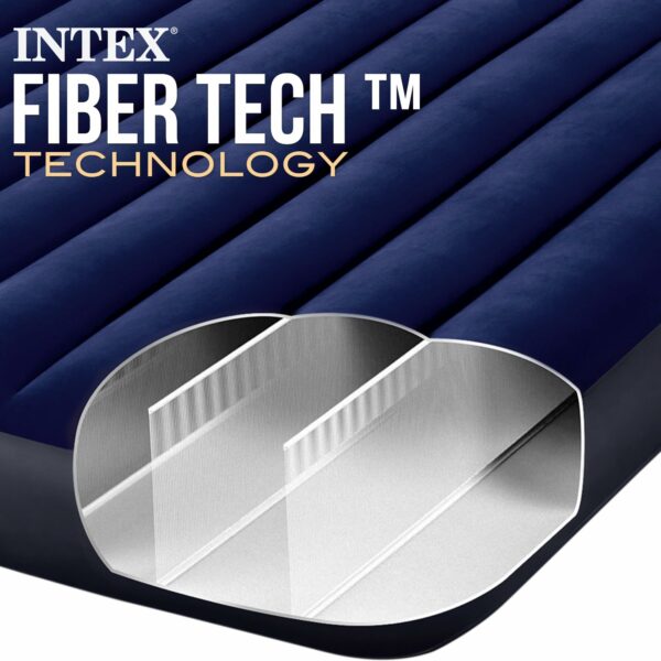 Intex Classic AirBed mattress Full-size inflatable Downy with waterproof flocked top and Dura-Beam inner structure Double