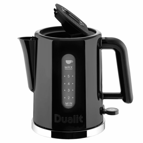 Dualit Studio Kettle | 1.5L 2.4KW Jug Kettle in Black with Polished Trim | Dual Measuring Windows | Fast Boiling BPA Free Kettle | Patented Sure Pour Technology|72110