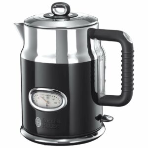 Russell Hobbs 21671-70 Retro Ribbon Electric Kettle Classic noir-21671-70, Stainless Steel, 2400 W, 1.7 liters, Black