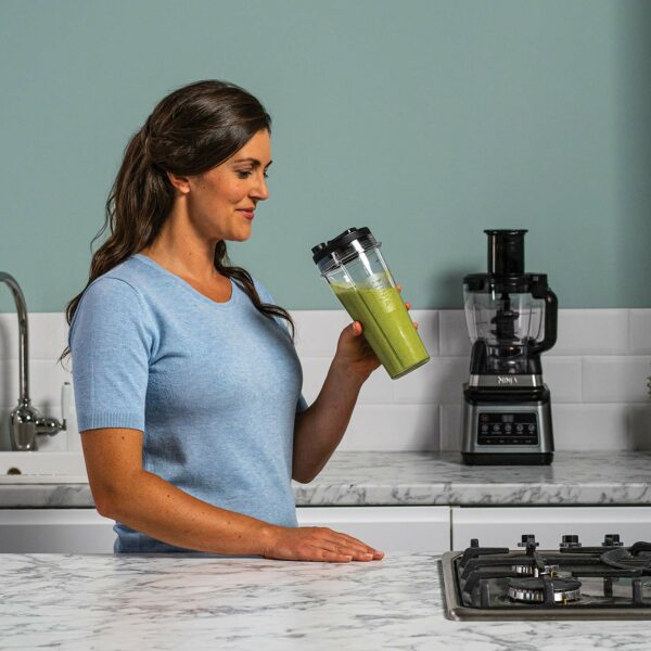 Ninja 3-in-1 Food Processor and Blender with 5 Programs: Mixer, Mixer Max, Chop, Mix, Puree, Bowl 1.8L, Jug 2.1L, Cup 700ml, 1200W, Dishwasher Safe, Auto-iQ, Black BN800EU