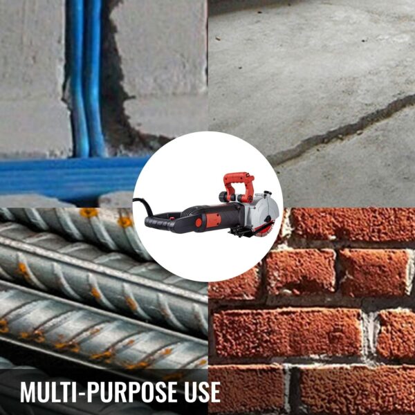 Sagtas Wall Chaser Concrete Cutter Electric Laser Aiming Groove Slotting Machine 125mm Circular Saw Cutting Power Tool Set Tools for Working Household