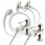 Croydex Secura Shower Head and Hose - Easy Install Push On Shower Attachment for Bath Taps with 1750mm Hose Length