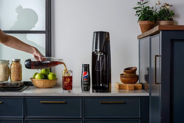 SodaStream Art Sparkling Water Maker Machine- Black + Set of 6 x Pepsi Max concentrates, Sugar-Free