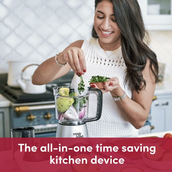 nutribullet magic bullet Kitchen Express - All-in-one Food Processor & Blender - 830ml Capacity - Precise Control - Blend, Chop, Mix & Slice - Ideal for Smoothies & Healthy Meal Preparation - 250W