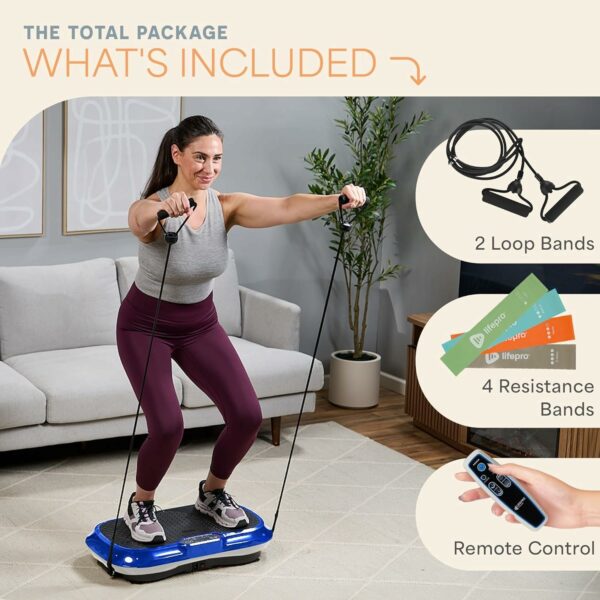 LifePro Waver Vibration Plate Exercise Machine for Full Body Workout, 99 Speed Levels, Resistance Bands, Remote, Home Fitness and Weight Loss Platform