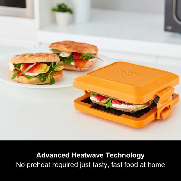 Morphy Richards 511644 MICO Toastie Toasted Sandwich Maker Microwavable Cookware, Silicone and Coated Metal, 350 W, Orange