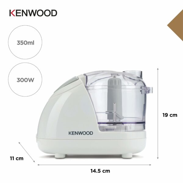 Kenwood Mini Chopper, 0.35 Litre Dishwasher Safe Bowl, 2 Speeds, Rubber Feet for Food Chopper Stability, 300 W, CH180B, Assorted