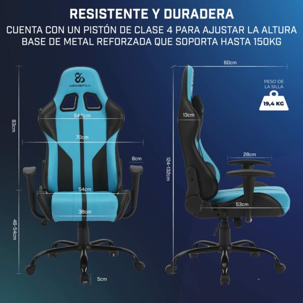Newskill Horus Zephyr - Gaming Chair with ergonimic desing, Blue