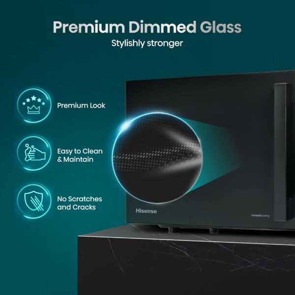 Hisense 700 Watts 20 Litre Inverter Microwave Oven H20MOBP1HIUK Black, Automatic Defrost, 5 power levels, Easy Clean, H24.1 x W43.4 x D32.9 cm Freestanding