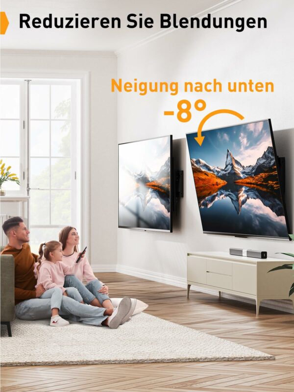 Perlegear TV Wall Bracket for Most 37–82 inch LCD LED 3D Plasma TVs up to 60kg, Slim Tilt TV Bracket for Flat or Curved TVs Max VESA 600x400mm, Large TV Wall Mount with Adjustable Pull Cords, PGLT5