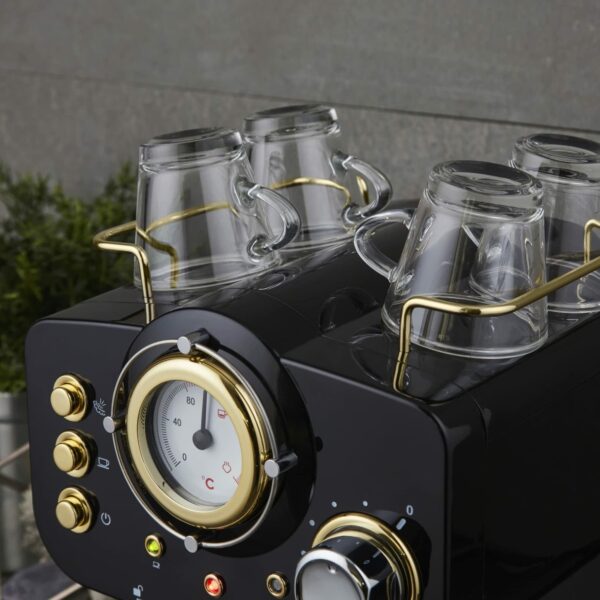 Swan Espresso Coffee Machine Gatsby Pump SK22112BLKN, Black, With 1.2 Litre Water Tank, Steam Wand