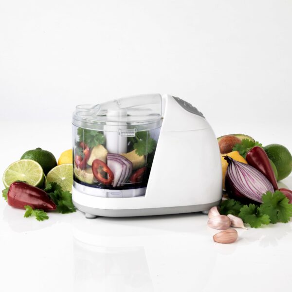 Salter EK2182 Electric Mini Food Chopper – 350ml Food Processor, Oil Drizzle Hole, Easy Food Prep, Dice Fruit/Vegetables/Onions, BPA-Free Dishwasher Safe Bowl, Stainless Steel Blades, One Touch, 150W