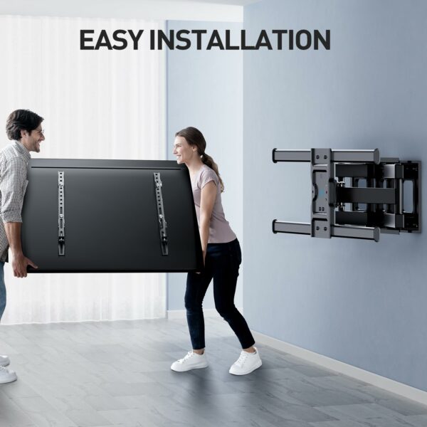 PERLESMITH TV Wall Bracket, for 37-85 Inch TVs up to 60kg, Swivel Tilt Extend TV Wall Mount, 55 65 inch Wall Brackets max VESA 600x400mm, PSPILFK1