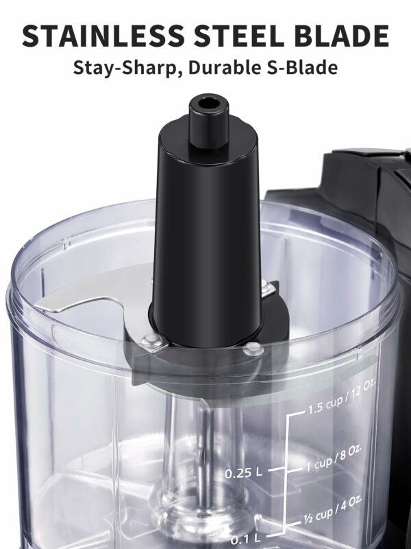 Mini Chopper, 0.75 Litre(1.5-Cup) Dishwasher Safe Bowl, Dices & Purees Fruit & Vegetables Electric Mini Chopper, Removable bowl, lid & blade, Simple one-button operation, 100W (Black)