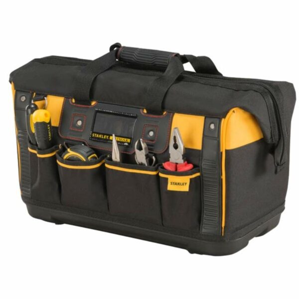 Stanley Fatmax Open Mouth Rigid Tool Bag with Storage Compartment, Multi-Pockets Storage Organiser, 20 Inch, FMST1-71180 , Black