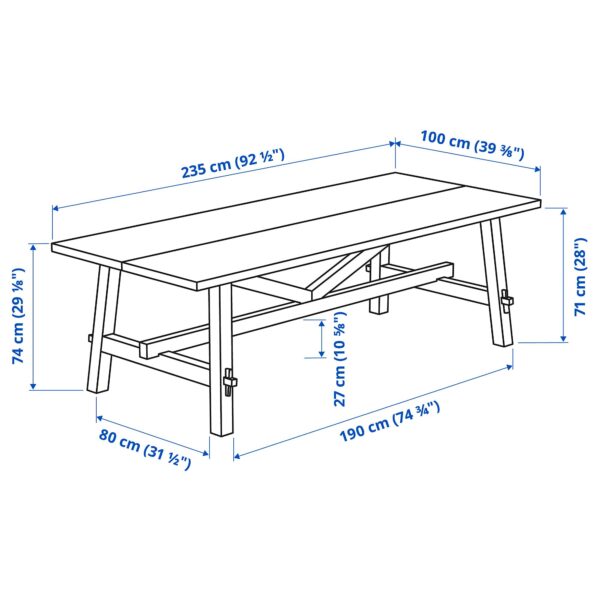 IKEA SKOGSTA Dining Table, 235x100 cm, Acacia