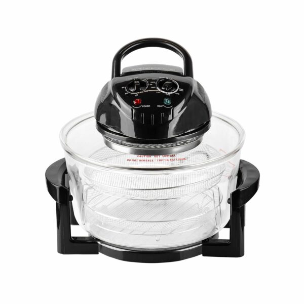 Innoteck Kitchen Pro 17L Halogen Air Fryer - 60 Minute Timer - 125°C-250°C Adjustable Temperature Control & Extender Ring - All Round Viewing & Accessories Included - For Baking, Roasting & Grilling