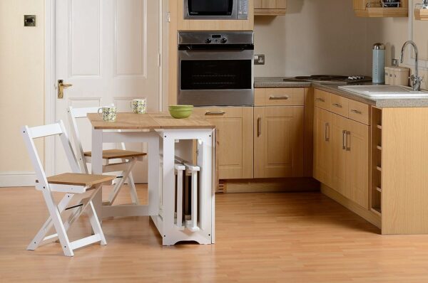 Santos Butterfly Dining Set in White/Distressed Waxed Pine