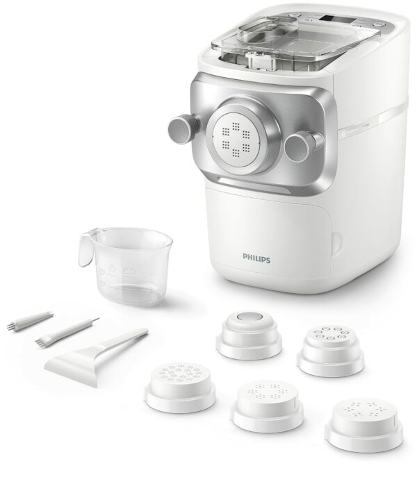 Philips Pasta Machine Series 7000 - ProExtrude Technology, Fully Automatic, Perfect Mixing Technology, 6 Moulding Discs, White (HR2660/00)