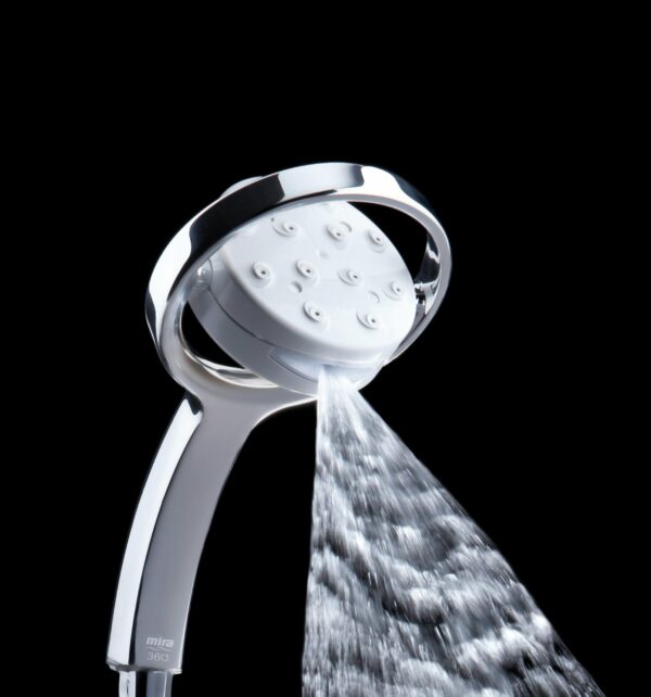 Mira Showers 360 Shower Head Handheld Shower Head 4 Spray Shower Head White/Chrome 2.1688.001