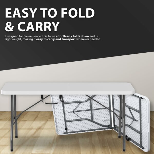 Folding Table 5FT Heavy Duty Foldable Table Portable and Durable Aluminium Frame Perfect for Camping Catering Picnic
