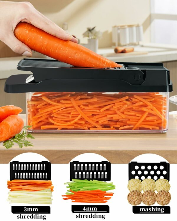 Vegetable Chopper, Pro Onion Chopper, Kitchen Mandoline Food Chopper, Multifunctional Kitchen Vegetable Slicer Dicer Cutter,Mandoline Vegetable Slicer Salad Chopper,Carrot and Garlic Chopper