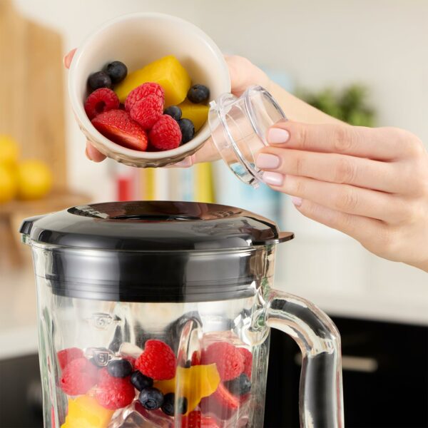 Russell Hobbs Jug Blender [Smoothie Maker] Mixer for Juices & Baby Food (1.5L Glass Jar, 2 speeds & pulse settings, Stainless-steel blades, BPA-free, 850W Peak Power) Matte Charcoal 27121