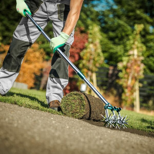 Rotary Cultivator Set, 25"-63" Adjustable Gardening Rotary Tiller and Hand-Held Garden Cultivator Tool with Steel Detachable Tines, Reseeding Grass or Soil Mixing
