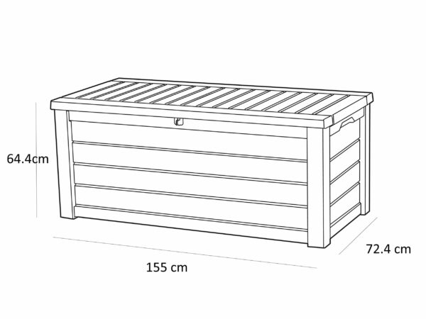 Keter Westwood 570L Outdoor 75% recycled Garden Furniture Storage Box Brown Wood Panel Effect Fade Free All Weather Resistant