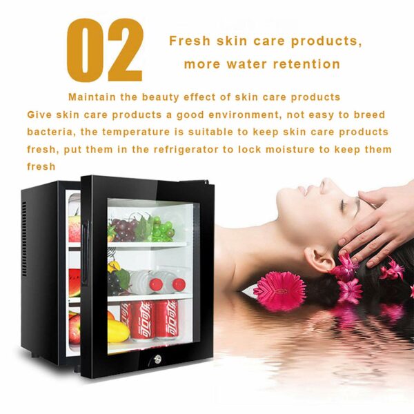 30L Mini Fridges, Upright Cosmetics Fridge Table Top Large Capacity Refrigerator, LED Light + Lock & Key, Low Noise, Low Energy A+, Fast Cooling, for Home,Hotel,Bar,Dorms,Apartment,Office,B