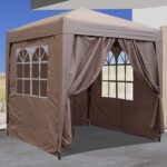 QUICK STAR Garden Pop up Gazebo 2x2m beige with 4 side walls and carrying bag
