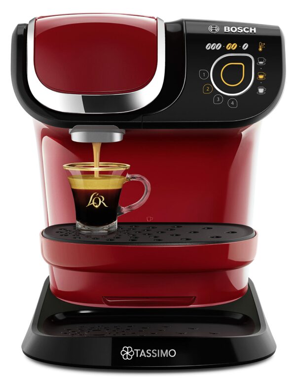 Tassimo Bosch My Way 2 TAS6503GB Coffee Machine, 1500 Watt, 1.3 Litre - Red