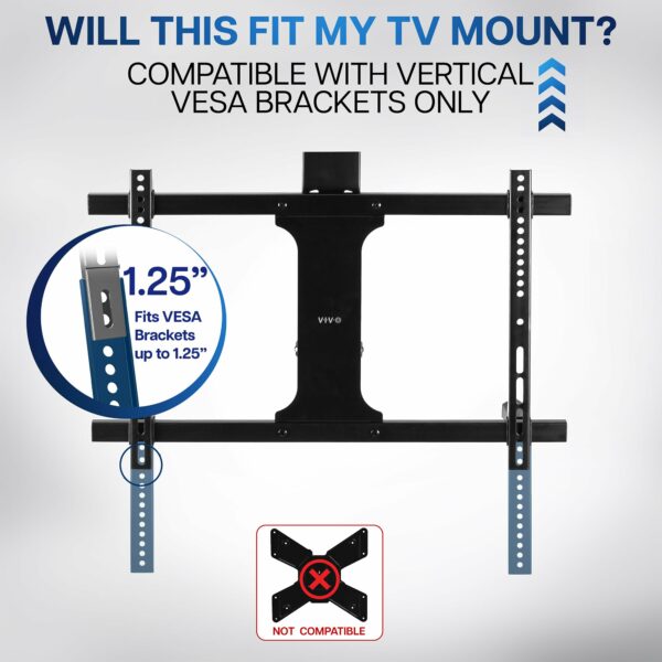 VIVO Vertical VESA Extender Plate Bracket Kit Designed for Low VESA Pattern TV’s, Fits TV Ceiling Mounts, 2 Brackets, Black, MOUNT-AD165