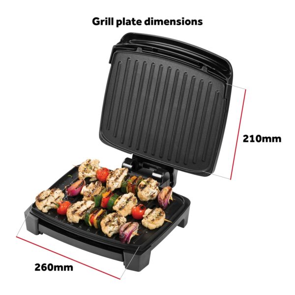 George Foreman Immersa Medium Electric Grill [Removable Control Panel allows grill machine to be fully washable & dishwasher safe, Energy saving, Healthy, Toastie, Panini, Hot plate, BBQ] Black 28310