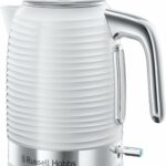 Russell Hobbs Inspire Electric 1.7L Cordless Kettle (Fast Boil 3KW, White premium textured plastic, high gloss finish, Removable washable anti-scale filter, Pull off lid, Perfect pour spout) 24360