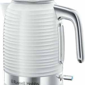Russell Hobbs Inspire Electric 1.7L Cordless Kettle (Fast Boil 3KW, White premium textured plastic, high gloss finish, Removable washable anti-scale filter, Pull off lid, Perfect pour spout) 24360