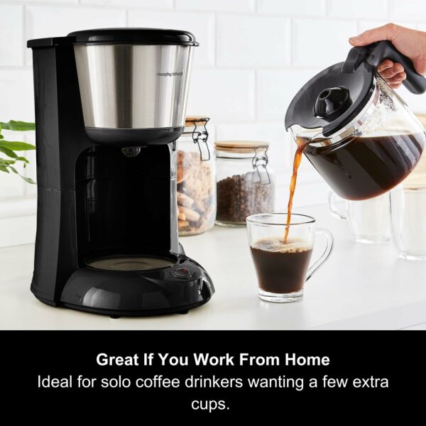 Morphy Richards Equip Filter Coffee Machine, Coffee Maker for Instant Coffee, Pour Over Technology, 10 Cup, Anti Drip