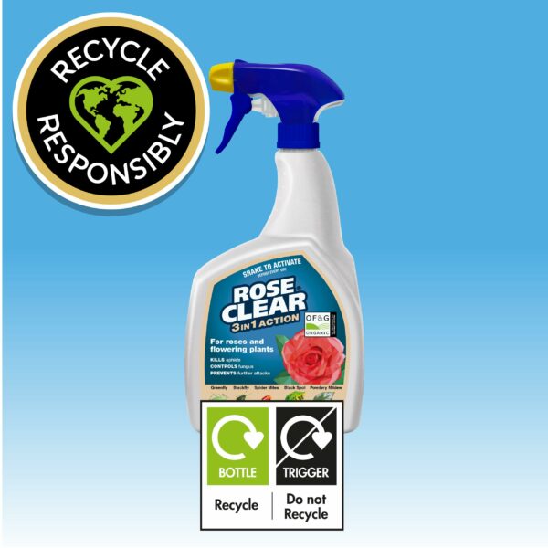ROSECLEAR 3 in 1 Ready to Use Plant Protection For Aphids, 800 ml, White
