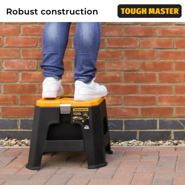 Tool Box Step Stool 11 Litres Capacity Portable Toolbox with Removable Tray Compartment Organiser For Home Improvement