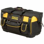 Stanley Fatmax Open Mouth Rigid Tool Bag with Storage Compartment, Multi-Pockets Storage Organiser, 20 Inch, FMST1-71180 , Black