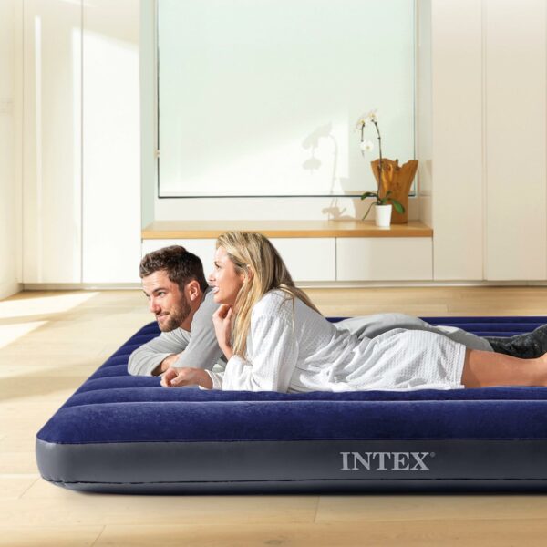 Intex Classic AirBed mattress Full-size inflatable Downy with waterproof flocked top and Dura-Beam inner structure Double