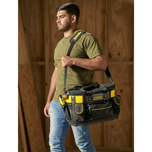 Stanley Fatmax Round Top Rigid Tool Bag, 18", Quick Tool Access with Wide Opening Zip Design, Multiple Internal and External Pockets