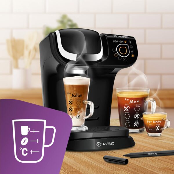 Bosch My Way 2 1.3 Litre Coffee Machine | 1500 Watt | Black | TAS6502GB