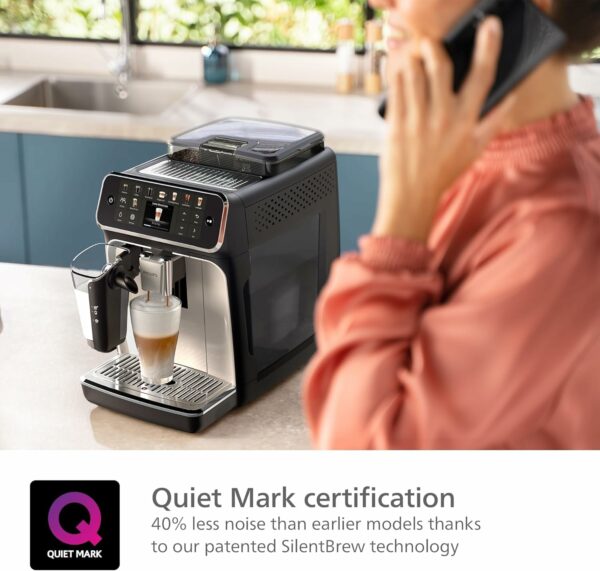 Philips 5400 Series Fully Automatic Espresso Machine - 12 Coffees, Easy-To-Clean LatteGo Milk System, Intuitive Display, Customizable Coffee Settings, Sleek Design(EP5446/70)