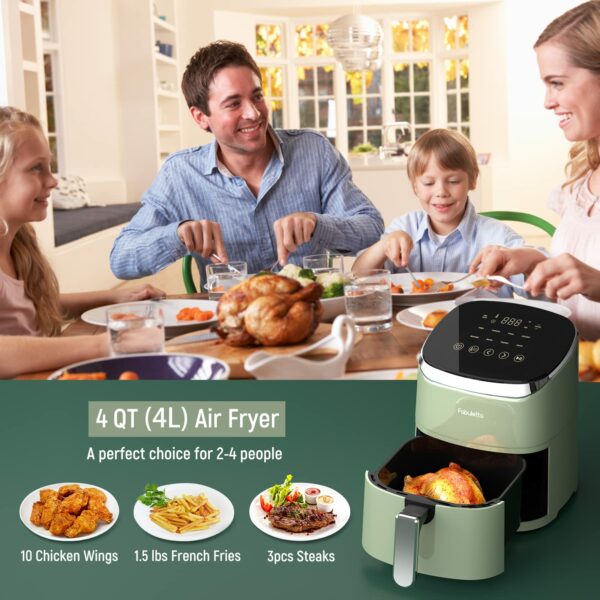 Air Fryers 4L,Fabuletta1680W Compact Air Fryers with 9 Presets, Max 230℃ Setting Digital Air Fryer Oven with Rapid Air Circulation, Digital Display,Shake Reminder,Nonstick & Dishwasher, Quiet