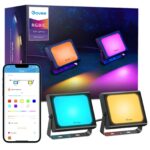 Govee Outdoor Flood Lights, Christmas Decorations Outdoor, 2200-6500K Dimmable RGBIC Warm White and Daylight, Smart WiFi APP Control, Work with Alexa, IP66 for Garden Lawn, 2 Pack