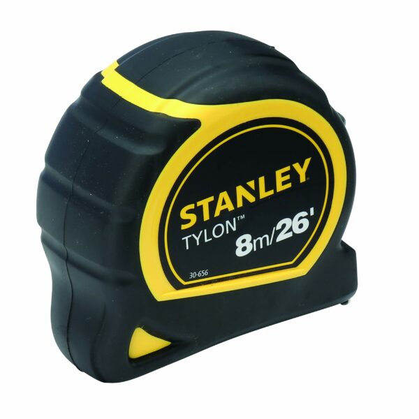 Stanley Tylon Pocket Tape Measure 8m/26ft, Tru-Zero End Hook, Tylon Coated Blade, 1.75m Tape Standout, 0-30-656