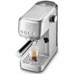 CASABREWS 3700 Essential Espresso Machine 20 Bar, Stainless Steel Cappuccino & Latte Machine with Steam Frother for Home, 1.3L Water Tank, Silver
