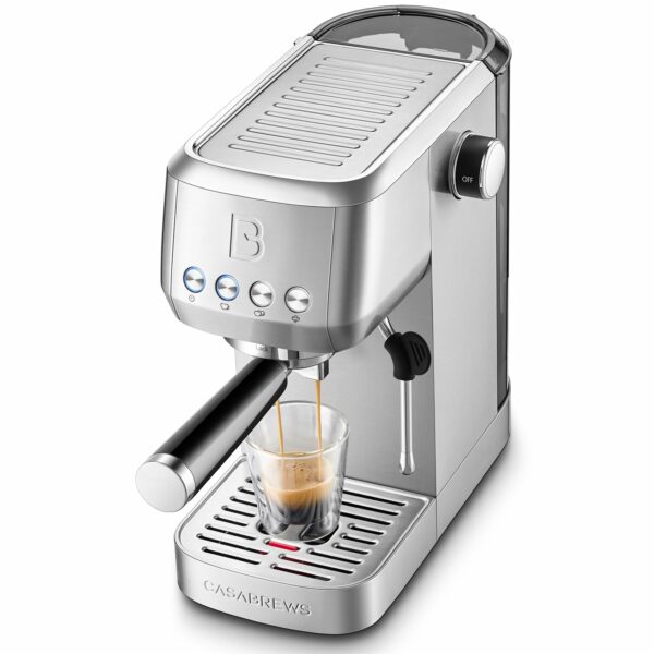CASABREWS 3700 Essential Espresso Machine 20 Bar, Stainless Steel Cappuccino & Latte Machine with Steam Frother for Home, 1.3L Water Tank, Silver